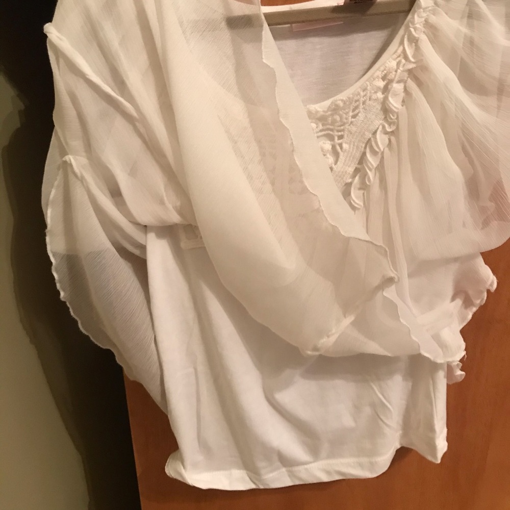 Scooter Brown Girls Gorgeous White Blouse 7/8 Sm - Picture 5 of 7